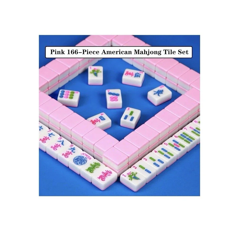 Pink Mahjong Tile Set 1.2 Inch American Mahjong Set 166 Mahjong Set